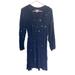 Lilly Pulitzer Dresses | Lilly Pulitzer Dress Womens Small Navy Blue 100% Silk V-Neck Long Sleeve | Color: Blue/Silver | Size: S