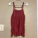 American Eagle Outfitters Tops | American Eagle Women’s Burgundy Rust Eyelet Lace Square Neck Tank Top Medium | Color: Orange/Red | Size: M