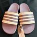 Adidas Shoes | Bnwt Adidas Comfort Slides | Color: Cream/Purple/Red | Size: 7