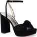 Kate Spade Shoes | Kate Spade Confetti Ankle Strap Platform Heels Black Suede New Size 9.5 | Color: Black | Size: 9.5