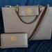 Tory Burch Bags | Gorgeous Tory Burch Double T Britten Tote + Matching Wallet In Mushroom Taupe | Color: Brown/Tan | Size: Os