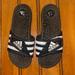 Adidas Shoes | Adidas Mens Slides Size 7., Black And White. | Color: Black/White | Size: 7