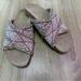 Anthropologie Shoes | Anthropologie Criss Cross Sandals With Beads And Rhinestones | Color: Pink/Purple | Size: 38eu