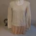 Anthropologie Sweaters | Anthropologie Sweater Knitted And Knotted Alpac Wool Blend Rhinestone Tulle Sz M | Color: Cream/Pink | Size: M