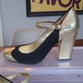 Coach Shoes | Coach Shoes Rosario Spectator Size 8 Black Suede And Gold | Color: Black/Gold | Size: 8