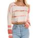 Free People Sweaters | Fp Emmy Knit Mod Pullover Sweater Mute Earth Tone Clay Ivory Orange Pink S Sm | Color: Cream/White | Size: S