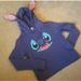 Disney Tops | Lilo And Stitch Cropped Hoodie With Stitch Ears | Color: Blue | Size: L
