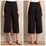 Anthropologie Pants & Jumpsuits | Anthropologie The Essential Culottes Black Solid W/ Belt Cropped K22 | Color: Black | Size: 8