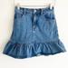 Brandy Melville Skirts | Brandy Melville J. Galt Small Denim Skirt A Line Ruffle Trim Blue Jean | Color: Blue | Size: S