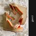 Gucci Shoes | Gucci Tiffany Espadrille Wedge Platform Sandals In Orange 37.5 | Color: Orange/White | Size: 37.5eu