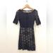 Free People Dresses | Free People Nightcap Black Lace Bodycon Mini Dress - Size 2 | Color: Black/Tan | Size: 2