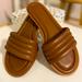 J. Crew Shoes | J. Crew Brown Sorrento Padded Leather Sandals Slides - Size 5 | Color: Brown | Size: 5