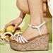 Kate Spade Shoes | Kate Spade Titi Eyelet Daisy Wedge Sandals | Color: Tan/White | Size: 8