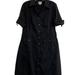 Converse Dresses | Converse One Star Safari Shirt Dress Sz M Black Snap 3/4 Sleeve Roll Tab | Color: Black | Size: M