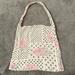 Free People Bags | Free People Gauze Shoulder Shopping Bag Large Flowers Polka Dots Stars Tote | Color: Pink/White | Size: Os