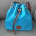 Dooney & Bourke Bags | Dooney & Bourke Nylon Drawstring Carryall Hobo Grab Bag | Color: Blue/Tan | Size: Os