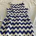Kate Spade Dresses | Blue And White Chevron Linen Dress Kate Spade | Color: Blue | Size: 4