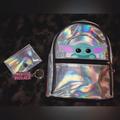 Disney Bags | Diney Starwars Mini Holographic Backpack Set | Color: Green/Silver | Size: Os