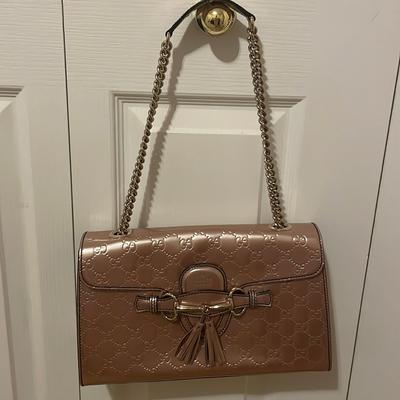 Gucci Bags | Emily Leather Handbag Gucci | Color: Pink/Silver/Tan | Size: Os