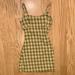 Brandy Melville Dresses | Green And Yellow Plaid Mini Dress - Brandy Melville (John Galt) | Color: Green/Yellow | Size: S