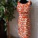 Kate Spade Dresses | Kate Spade Chevron Silk Sheath Dress 4 | Color: Cream/Orange | Size: 4