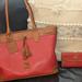 Dooney & Bourke Bags | Dooney And Bourke Dark Coral Pebble Leather Purse And Matching Wallet | Color: Red | Size: Os