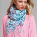 Lilly Pulitzer Accessories | Lilly Pulitzer Blue Pink Floral Print Murfeee Pashmina Scarf Style 73236 O/S | Color: Blue/Pink | Size: Os