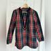 J. Crew Tops | Jcrew Holiday Tartan Tunic Top With Velvet Trim, Size Small | Color: Black/Red | Size: S