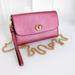 Coach Bags | Coach Leather Chain Crossbody Bag Wristlet | Color: Gold/Pink | Size: Os