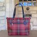 Coach Bags | Coach Gallery Tote With Tartan Plaid Print Sv Red/Black Multi Nwt Womens Authent | Color: Red | Size: Os