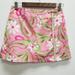 Lilly Pulitzer Skirts | Lilly Pulitzer Womens Floral Paisley Skort Size 2 Pink Knee Length Zip Stretch | Color: Green/Pink | Size: 2