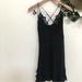 Free People Dresses | Free People Fp One Adella Black Lace Ruffled Slip Dress Size: M | Color: Black | Size: M