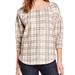 Anthropologie Tops | Anthropologie J.O.A. Metallic Plaid Blouse Women’s Size M Textured Sequins Gold | Color: Cream/Gold | Size: M