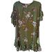 Anthropologie Dresses | Anthropologie Uncle Frank Floral Ruffled Dress Size Large | Color: Green | Size: L