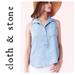 Anthropologie Tops | Cloth And Stone ‘Anthropologie’ Sleeveless Tencel Hi-Lo Top | Color: Blue | Size: M