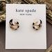 Kate Spade Jewelry | Kate Spade Black Rare Form Striped Huggies Hoop Earrings | Color: Black/Gold | Size: Os