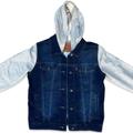 Levi's Jackets & Coats | Levi's Boys Hybrid Hoodie Denim Trucker Jacket Size Medium 10-12yrs | Color: Blue/Gray | Size: Mb