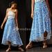 Anthropologie Skirts | Anthropologie Ruffle High Low Printed Wrap Maxi Skirt Hutch Blue Size M Nwt | Color: Blue/White | Size: M