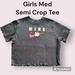 Nike Shirts & Tops | Girls Nike Semi Crop Length T Shirt W/ Ruffled Edges Size Med 8/10 | Color: Blue/Pink | Size: 10g