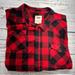 Levi's Shirts | Levi's Button Down Men's Size Xxl Pocket Flap Black & Red Flannel | Color: Black/Red | Size: Xxl