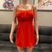 American Eagle Outfitters Dresses | American Eagle Red Coral Ruffle Silk Mini Dress | Color: Pink/Red | Size: S