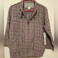 Anthropologie Jackets & Coats | Anthro Nick And Mo Lightweight Plaid Zipper Jacket Gathered Waist Pockets | Color: Gray | Size: L