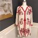 Anthropologie Dresses | Anthro Ranna Gill Hadley Embroidered Tunic Dress Size Xs | Color: Red/White | Size: Xs