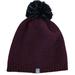 Athleta Accessories | Athleta Women's Pompom Beanie Hat Stocking Cap 100% Merino Wool Pom Beanie Os | Color: Black/Purple | Size: Os