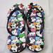 Disney Shoes | Disney Parks Women's Multicolor Mickey Mouse Sandal Flip Flops Shoes Size 7-8 | Color: Black | Size: 7