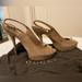 Gucci Shoes | Gucci Sofia Beige Suede Peep-Toe Pumps | Color: Tan | Size: 8