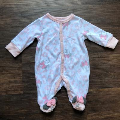 Disney One Pieces | Disney Baby Newborn Nb Baby Girl Minnie Mouse Button Onesie | Like New | Color: Pink/White | Size: Newborn