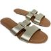 J. Crew Shoes | J. Crew Beachside Sandals Slides Gold Size 8 Metallic Womens Shoes Open Toe Fla | Color: Gold/Tan | Size: 8