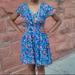 Anthropologie Dresses | Anthropology Blue Floral Summer Tea Dress Sz Xs (Dr3) | Color: Blue | Size: Xs