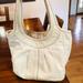 Coach Bags | Authentic Coach Tattersall Ergo Pleated Leather Bag Hobo | Color: Cream/White | Size: Os